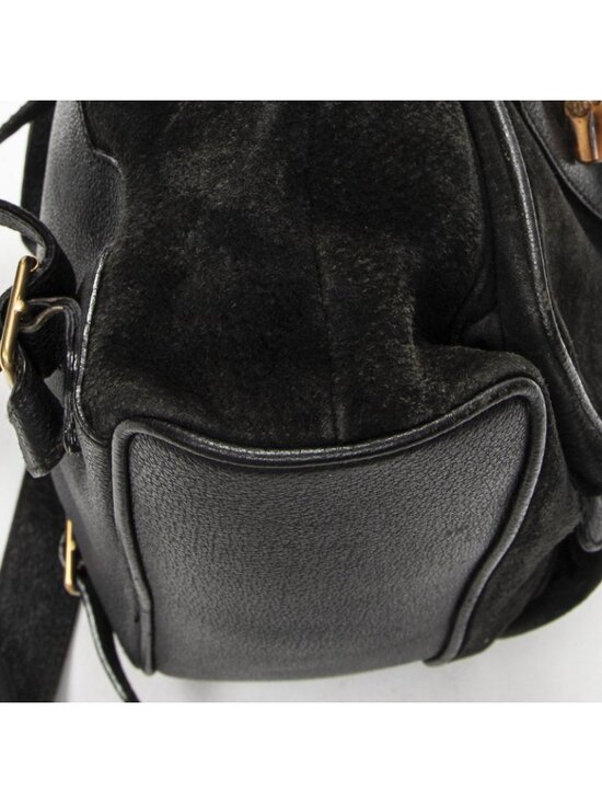 Gucci Large Bamboo Backpack Black Suede Leather main image 5
